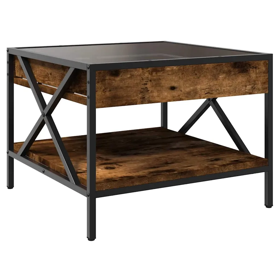 Table basse avec LED Infinity chêne fumé 50x50x38 cm - 8
