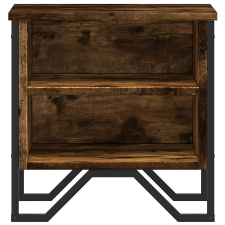 Tables de chevet 2 pcs chêne fumé 40x30x40 cm bois d'ingénierie - 5