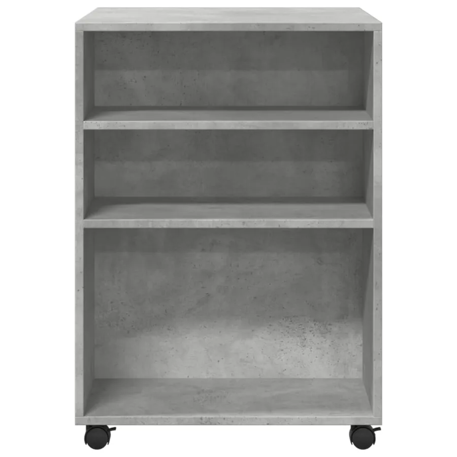 Table d'appoint avec roues gris béton bois d'ingénierie - 4