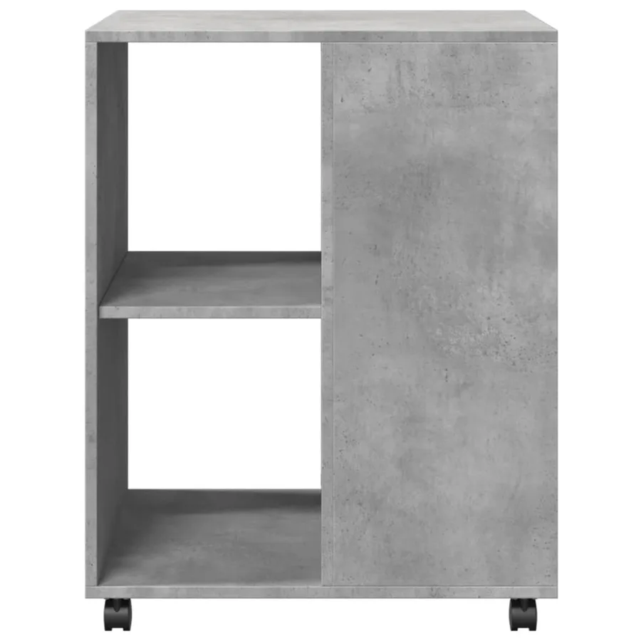 Table d'appoint avec roues gris béton bois d'ingénierie - 5