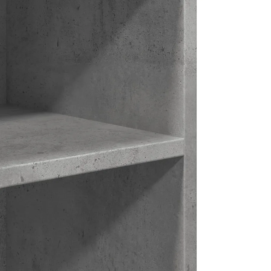 Table d'appoint avec roues gris béton bois d'ingénierie - 7