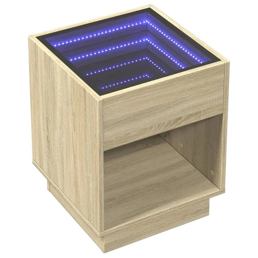 Table basse avec LED infini chêne sonoma 40x40x50 cm - 3