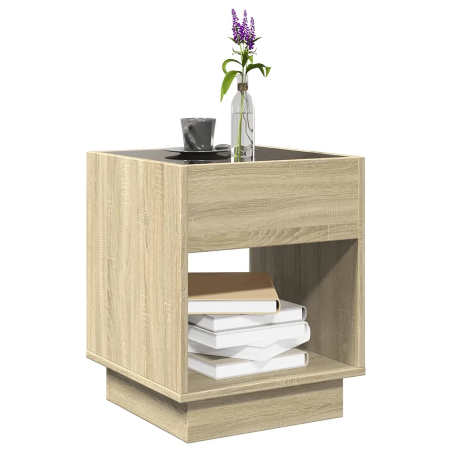 Table basse avec LED infini chêne sonoma 40x40x50 cm - 5