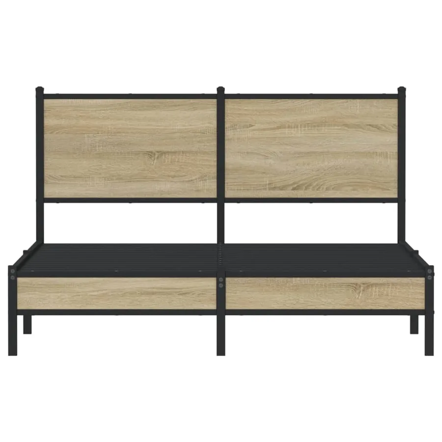 Cadre de lit en métal sans matelas chêne sonoma 140x200 cm - 5