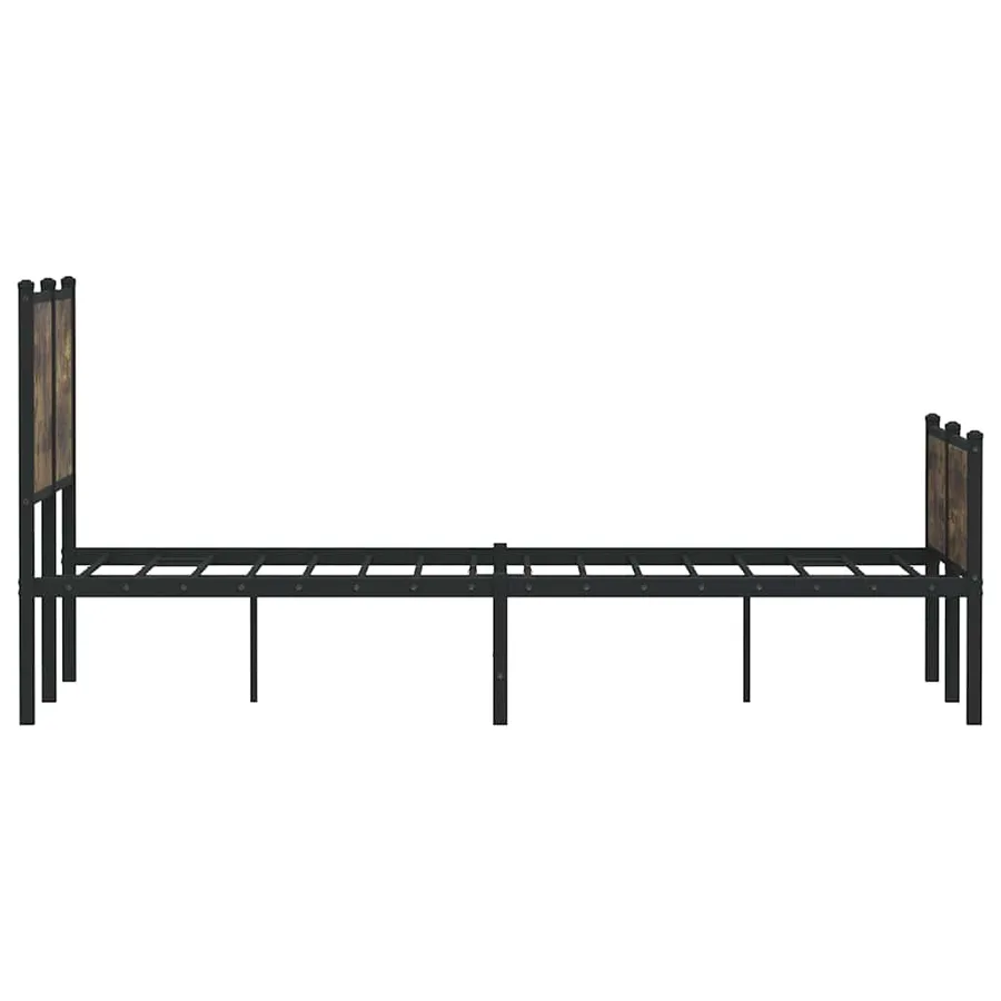 Cadre de lit en métal sans matelas chêne fumé 120x200 cm - 6