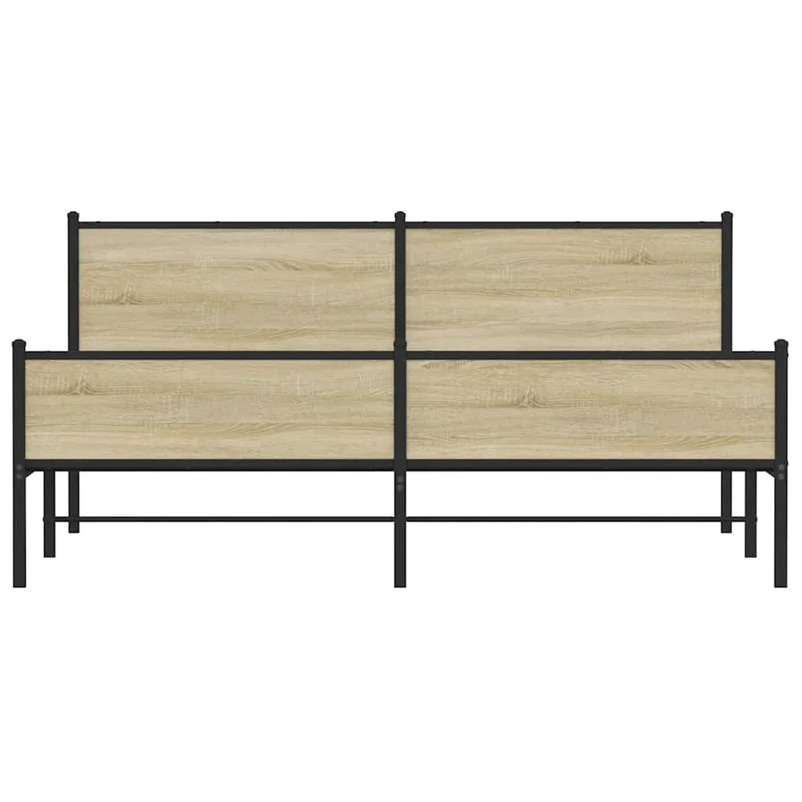 Cadre de lit en métal sans matelas chêne sonoma 180x200 cm - 5