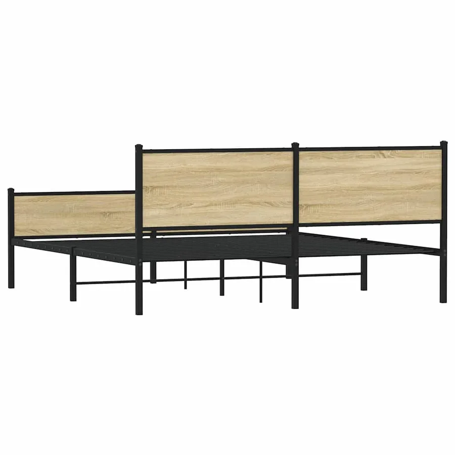 Cadre de lit en métal sans matelas chêne sonoma 180x200 cm - 7