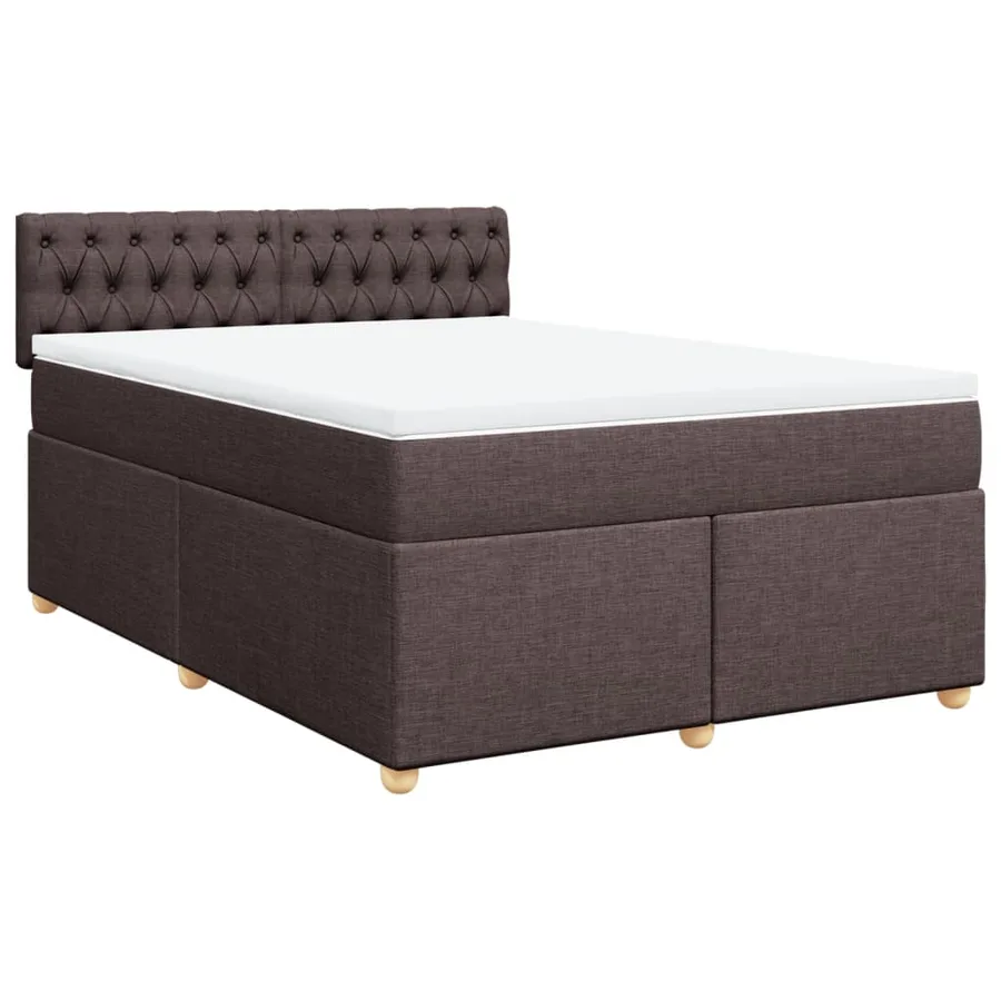 Sommier à lattes de lit avec matelas Marron foncé 140x190 cm - 3