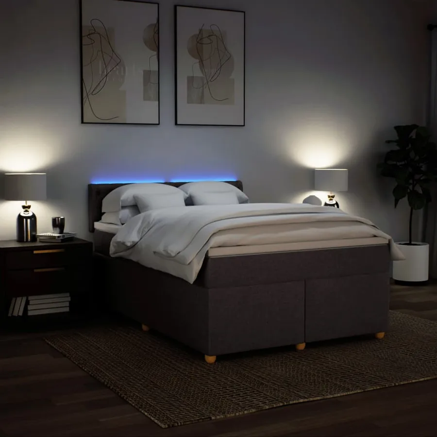 Sommier à lattes de lit avec matelas Marron foncé 140x190 cm - 5