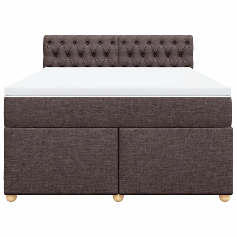 Sommier à lattes de lit avec matelas Marron foncé 140x190 cm - 6