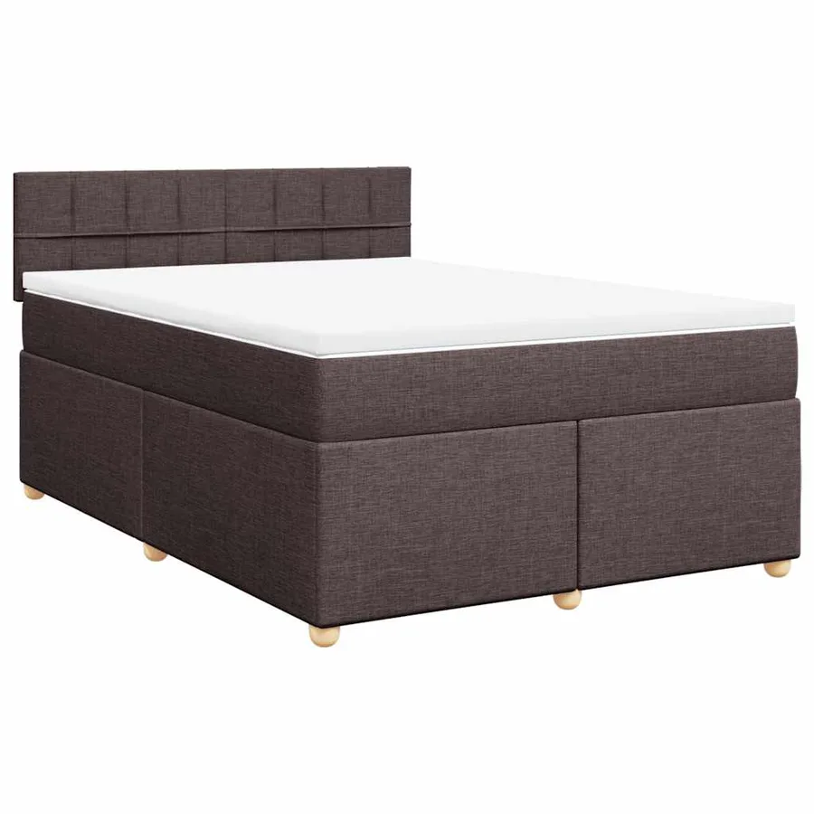 Sommier à lattes de lit avec matelas Marron foncé 140x190 cm - 2