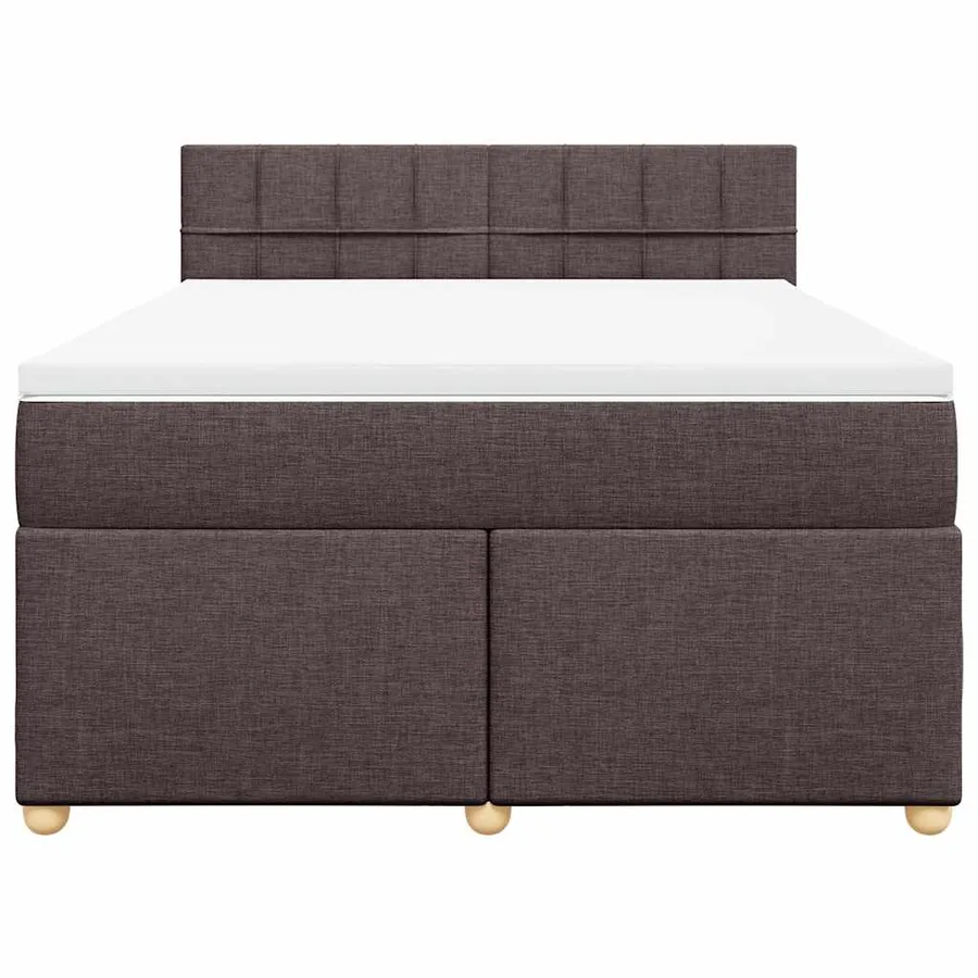 Sommier à lattes de lit avec matelas Marron foncé 140x190 cm - 4