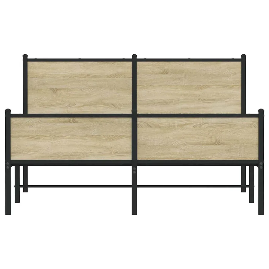 Cadre de lit en métal sans matelas chêne sonoma 140x190 cm - 5