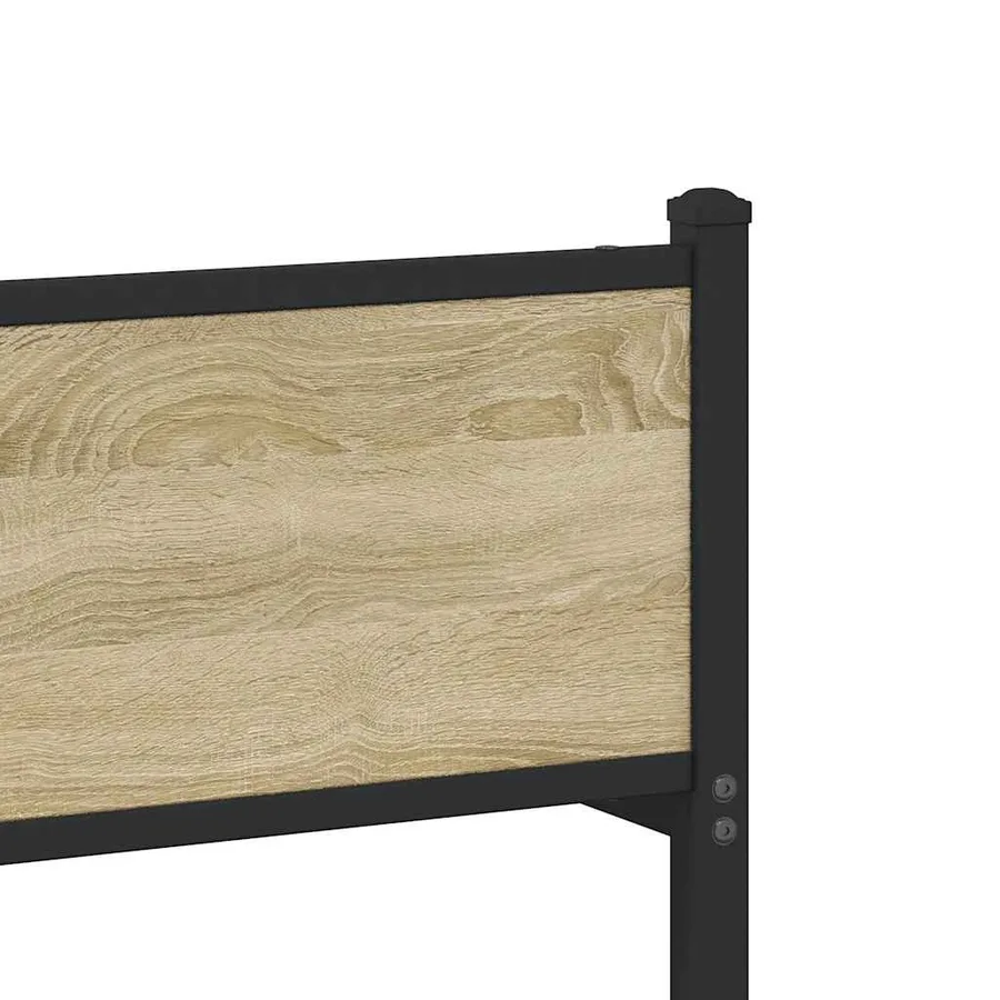 Cadre de lit en métal sans matelas chêne sonoma 140x190 cm - 8