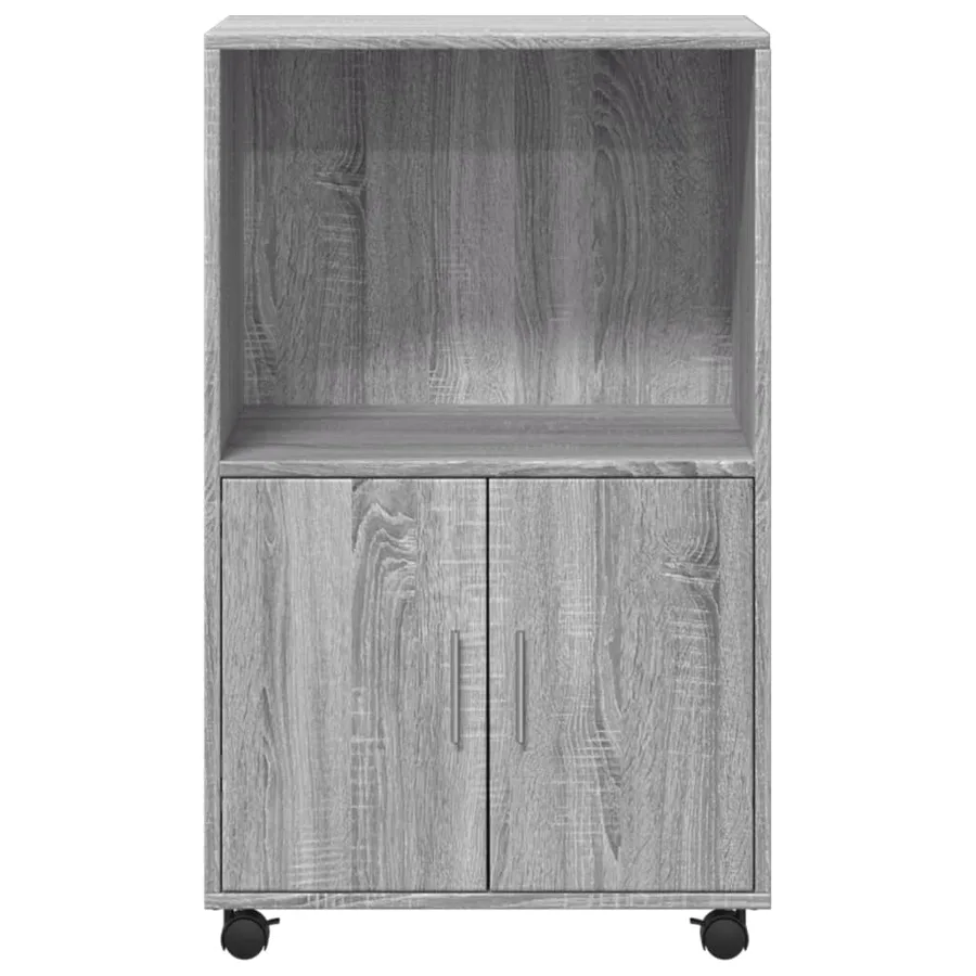 Armoire à roulettes sonoma gris 55x40x91 cm bois d'ingénierie - 4