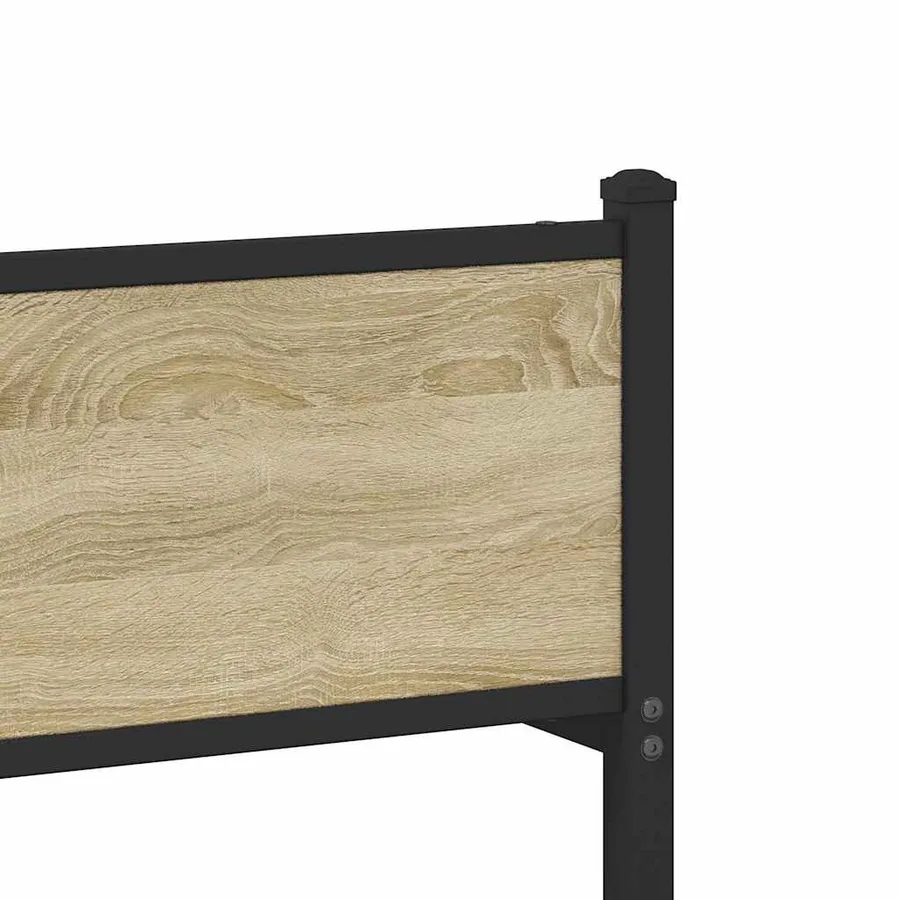 Cadre de lit en métal sans matelas chêne sonoma 193x203 cm - 9