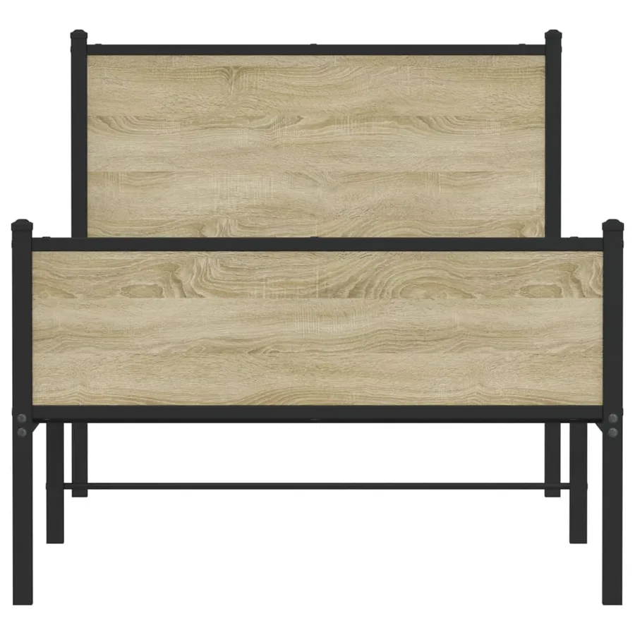 Cadre de lit en métal sans matelas chêne sonoma 90x200 cm - 5