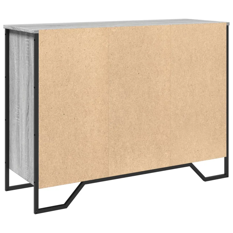 Buffet sonoma gris 101x35,5x74,5 cm bois d'ingénierie - 6