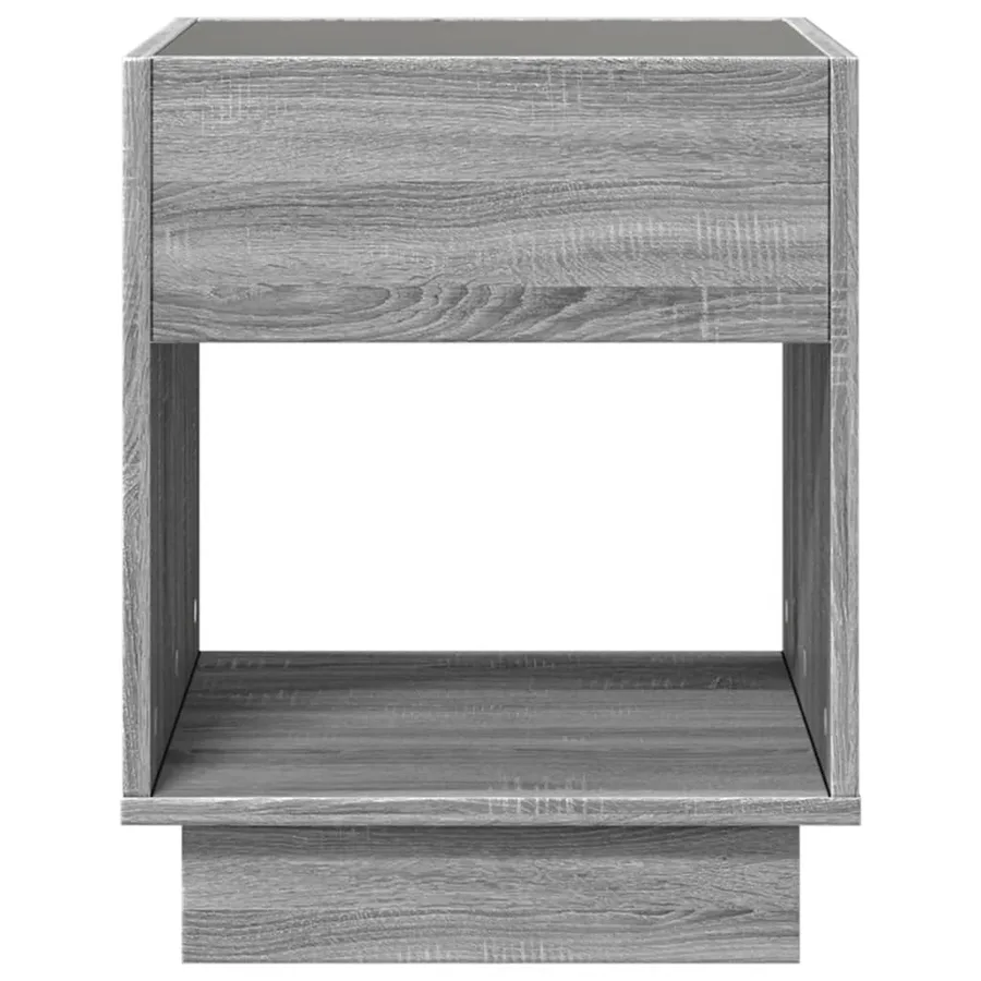 Table de chevet avec LED infini sonoma gris 40x40x50 cm - 6