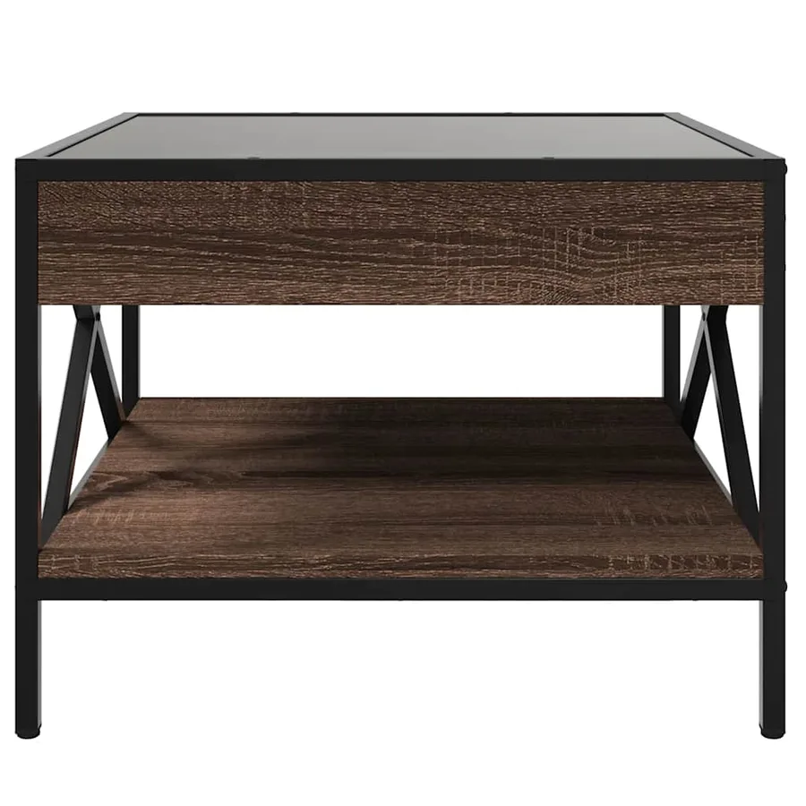 Table basse avec LED Infinity chêne marron 50x50x38 cm - 6
