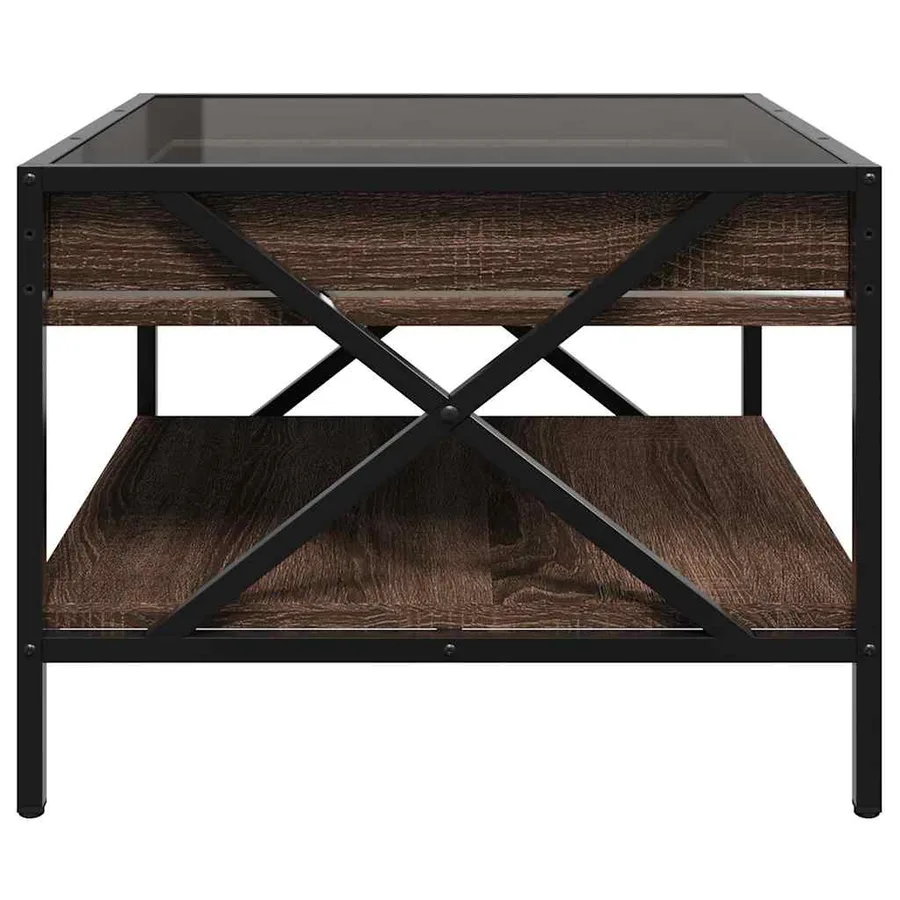 Table basse avec LED Infinity chêne marron 50x50x38 cm - 7