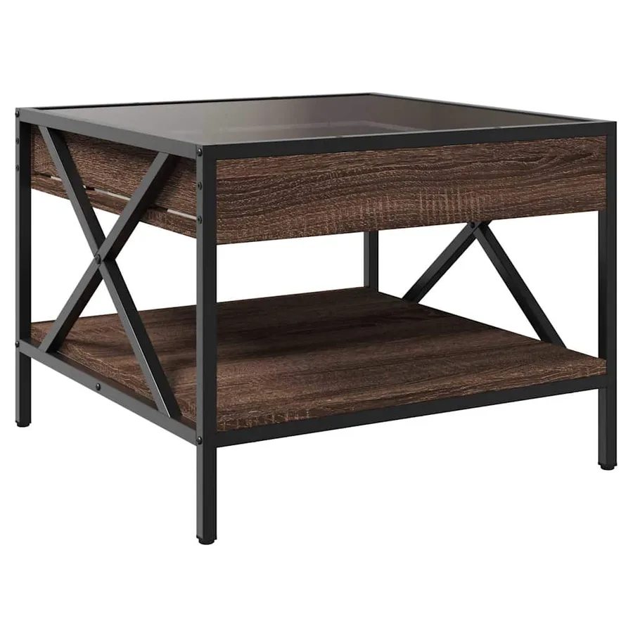 Table basse avec LED Infinity chêne marron 50x50x38 cm - 8