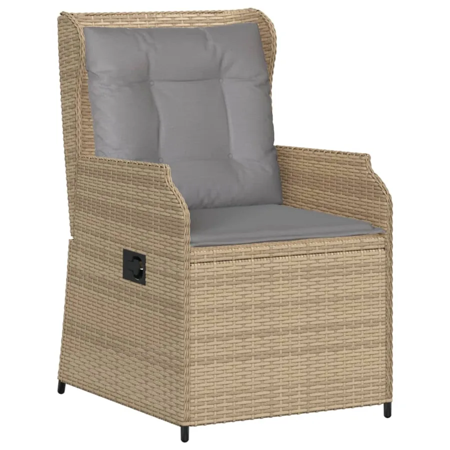 Salon de jardin avec coussins 3 pcs beige résine tressée - 3