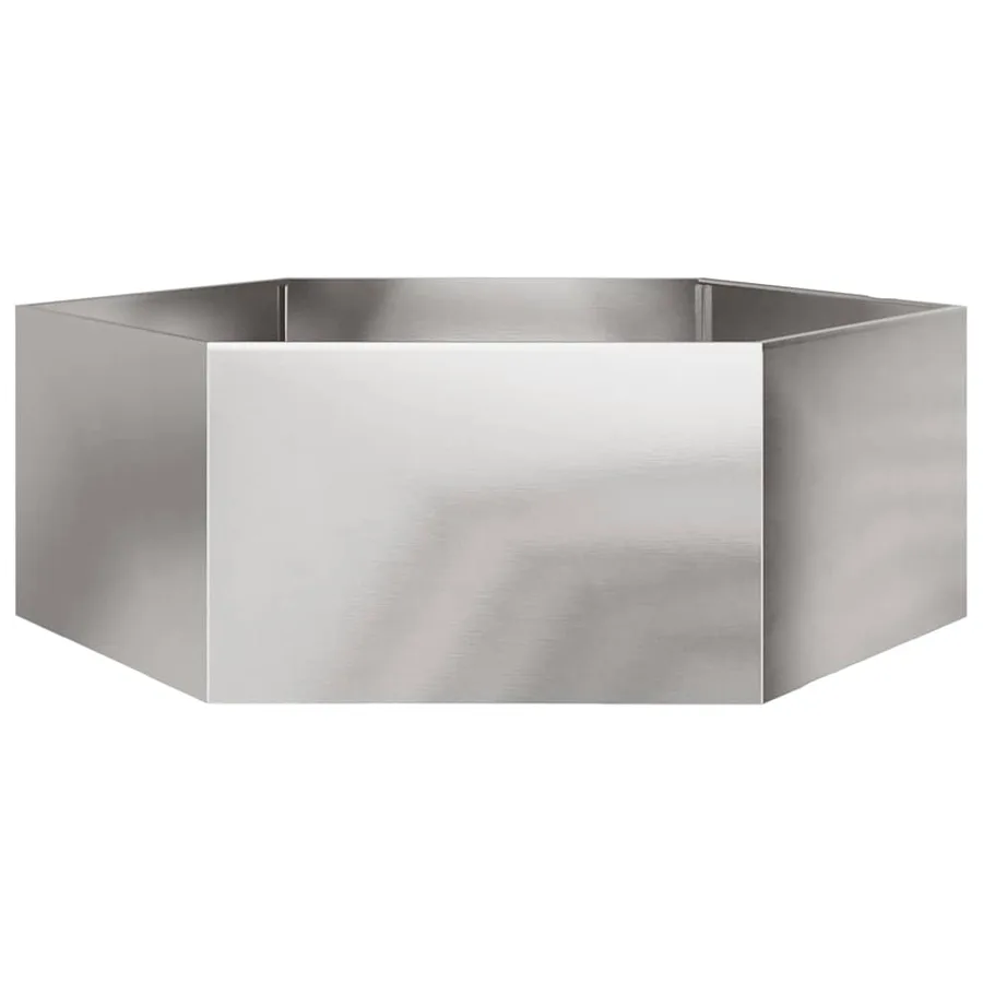 Jardinière hexagone 138x120x45 cm acier inoxydable - 2