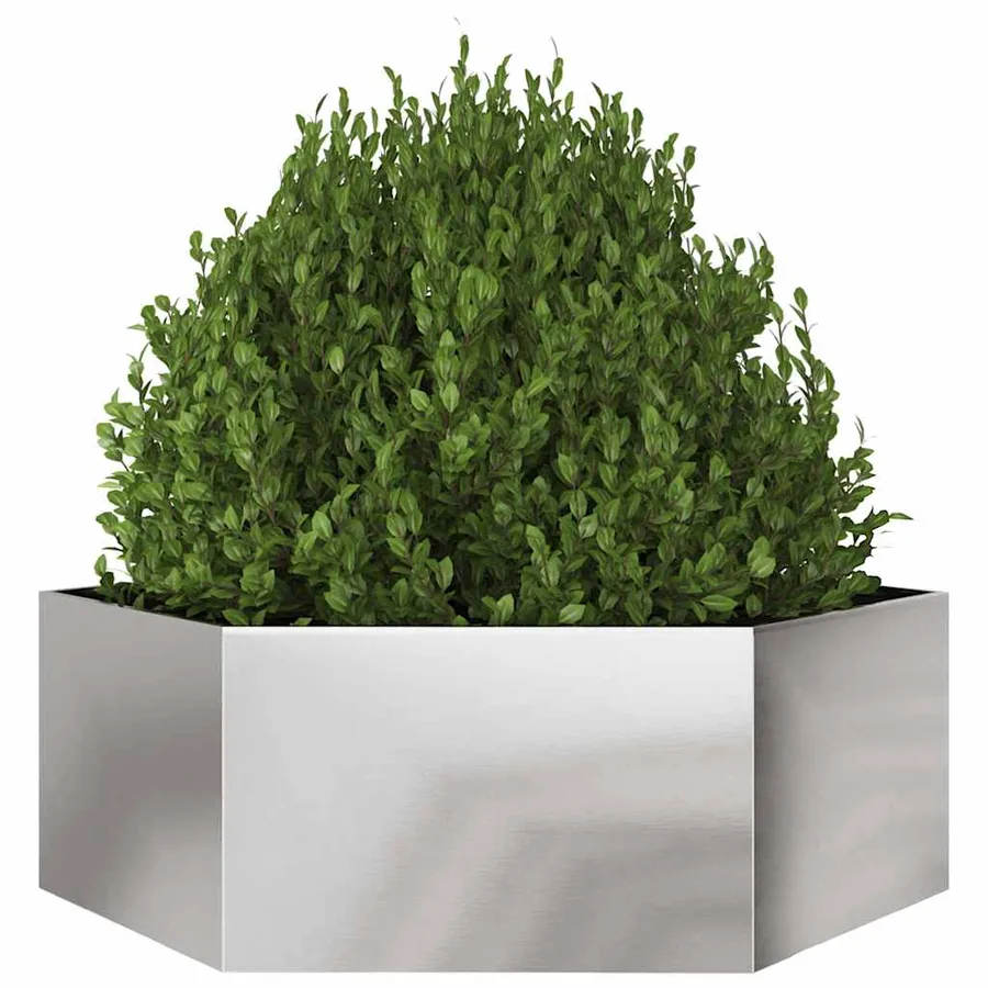 Jardinière hexagone 138x120x45 cm acier inoxydable - 3