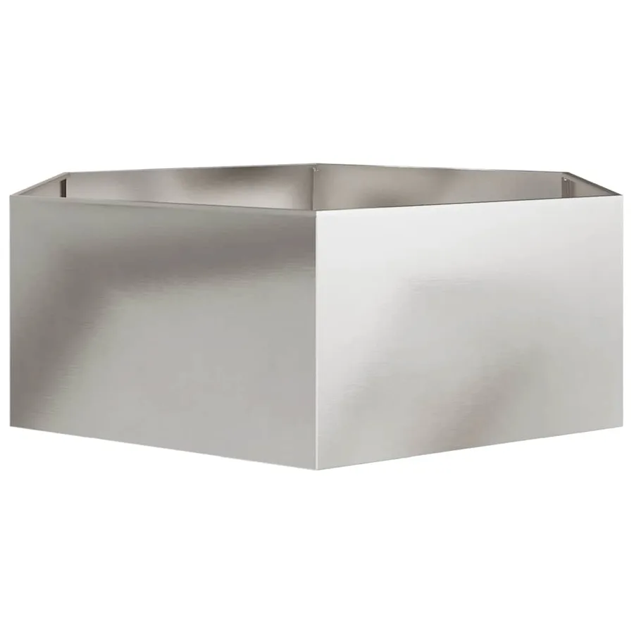 Jardinière hexagone 138x120x45 cm acier inoxydable - 5