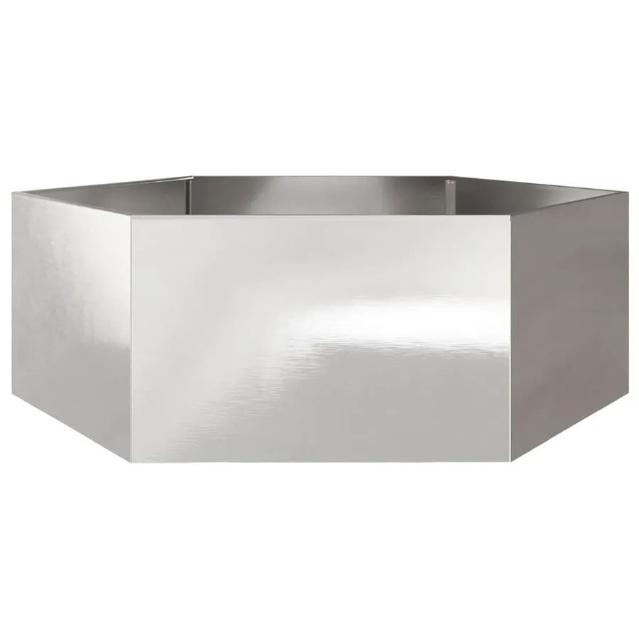 Jardinière hexagone 138x120x45 cm acier inoxydable - 6