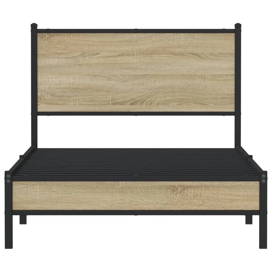 Cadre de lit en métal sans matelas chêne sonoma 100x190 cm - 5