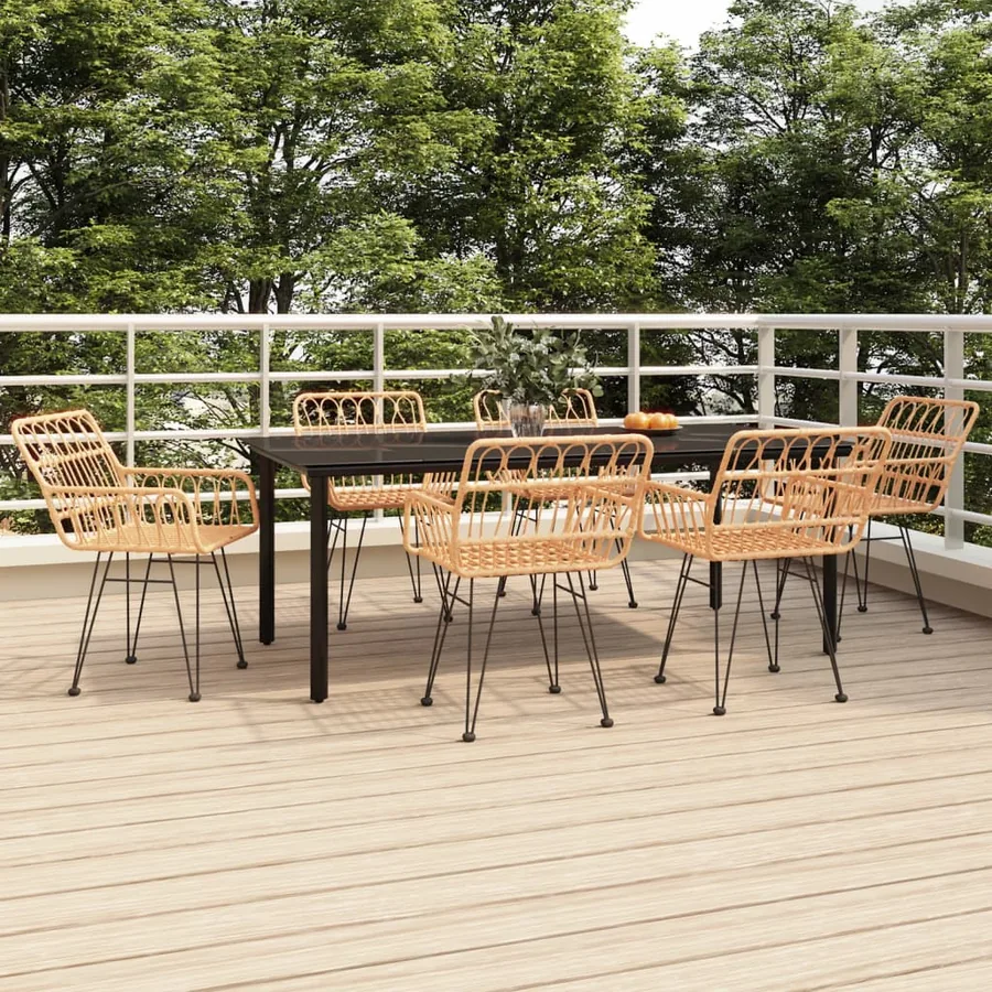 Garden Dining Set 7 pcs Poly Rattan
