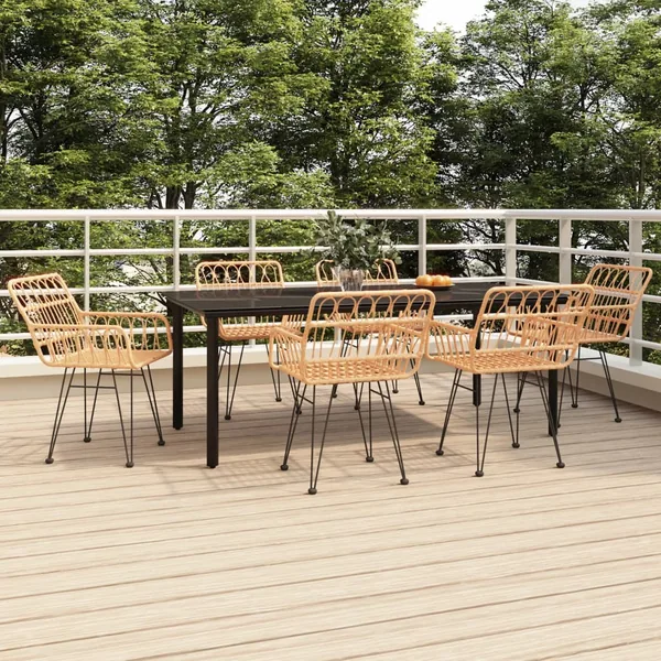 Garden Dining Set 7 pcs Poly Rattan