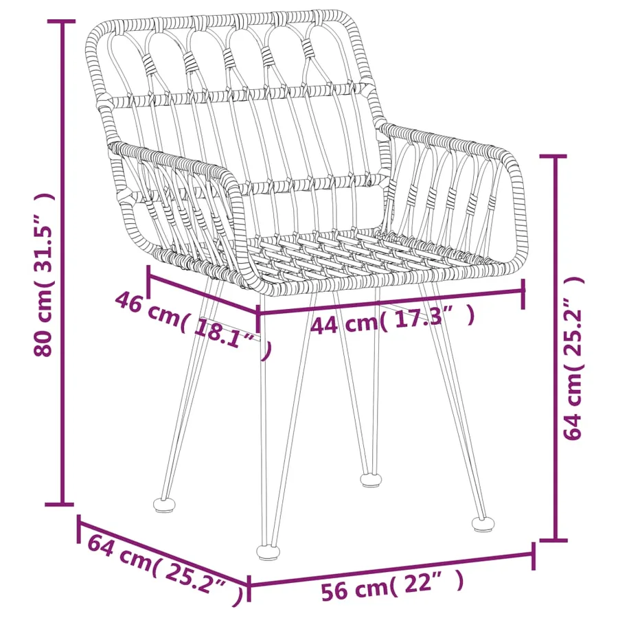Ensemble à manger de jardin 7 pcs Résine tressée - 10