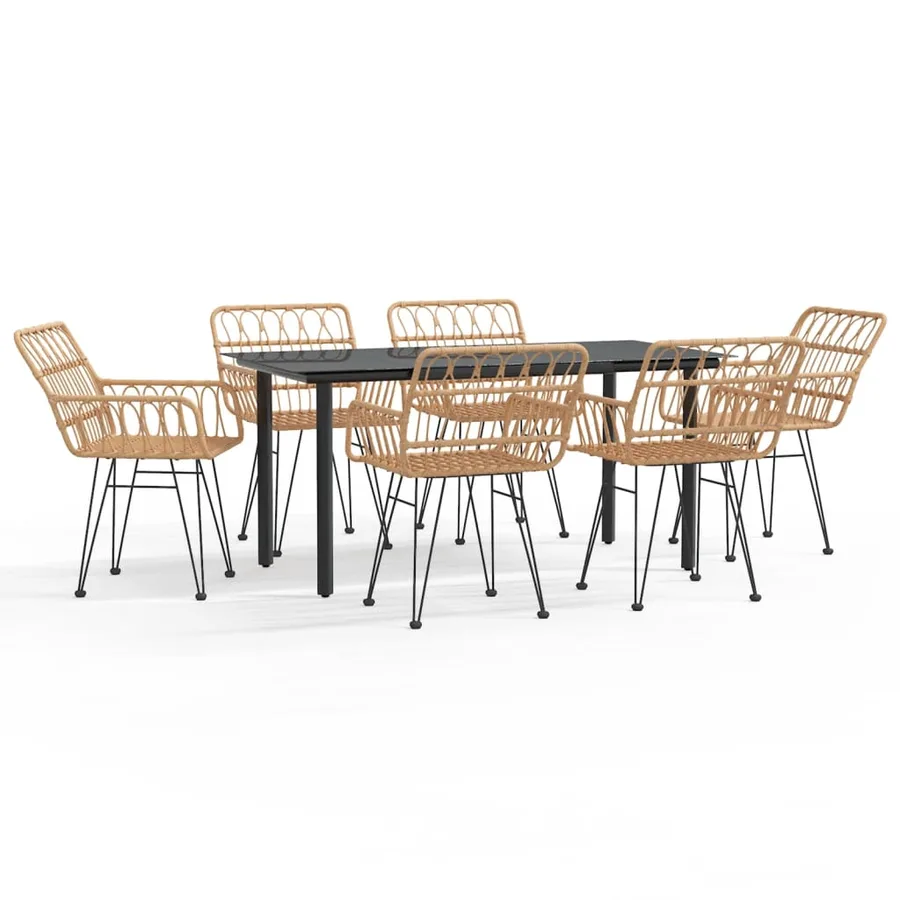 Garden Dining Set 7 pcs Poly Rattan - 2