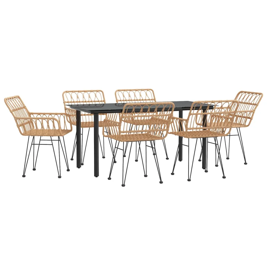 Garden Dining Set 7 pcs Poly Rattan - 3