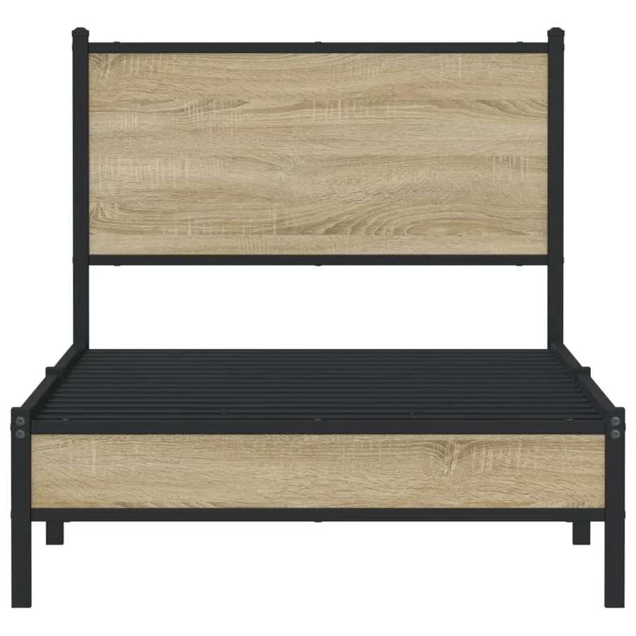 Cadre de lit en métal sans matelas chêne sonoma 90x190 cm - 5