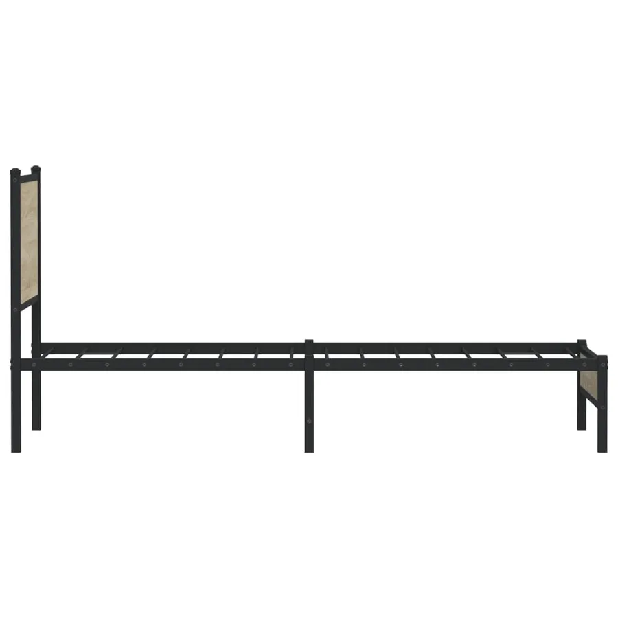 Cadre de lit en métal sans matelas chêne sonoma 90x190 cm - 6