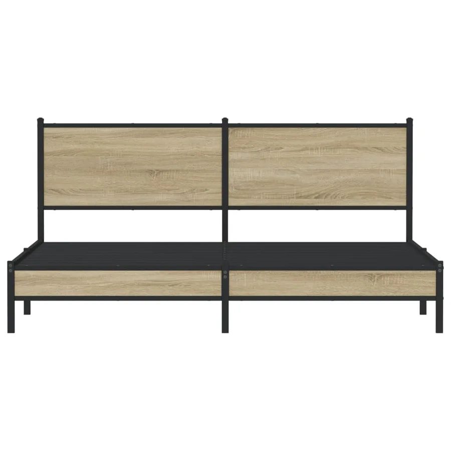 Cadre de lit en métal sans matelas chêne sonoma 180x200 cm - 5