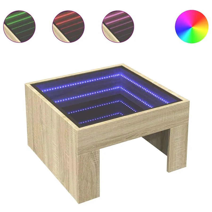 Table basse avec LED infini chêne sonoma 50x50x30 cm - 2