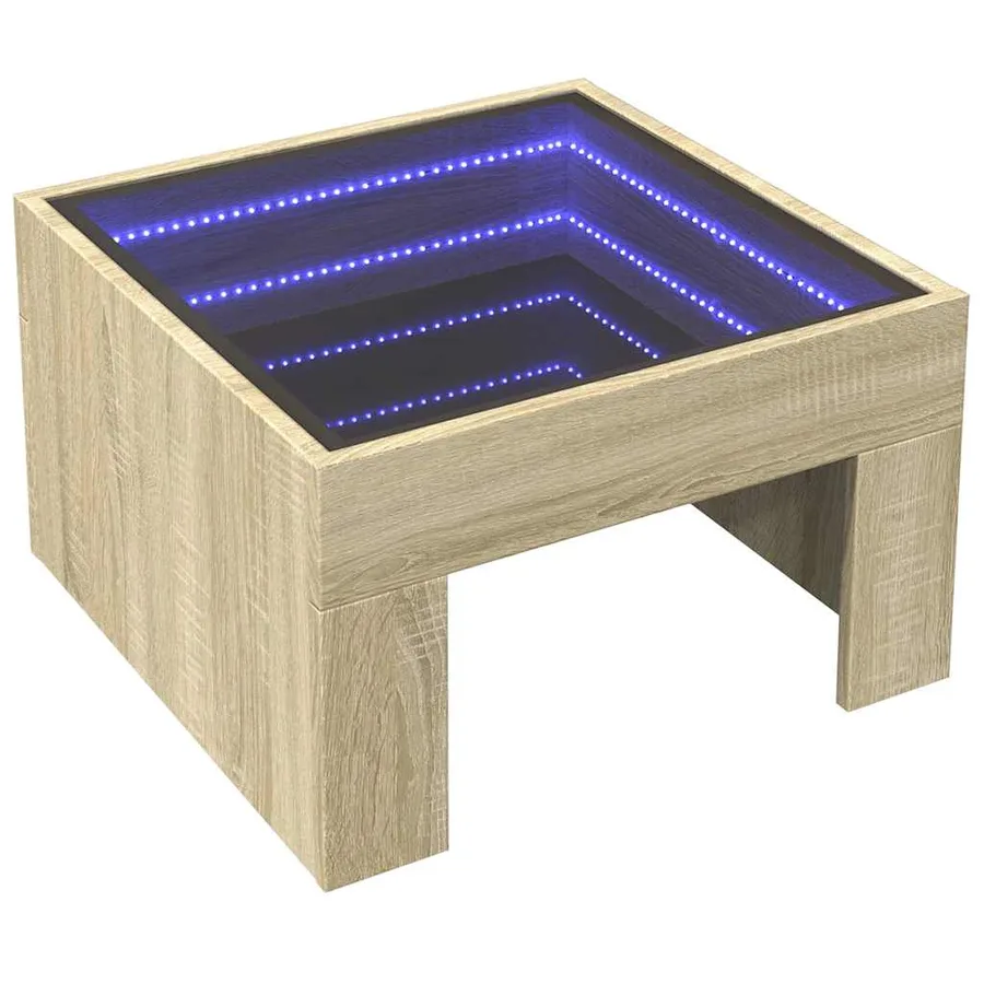 Table basse avec LED infini chêne sonoma 50x50x30 cm - 3
