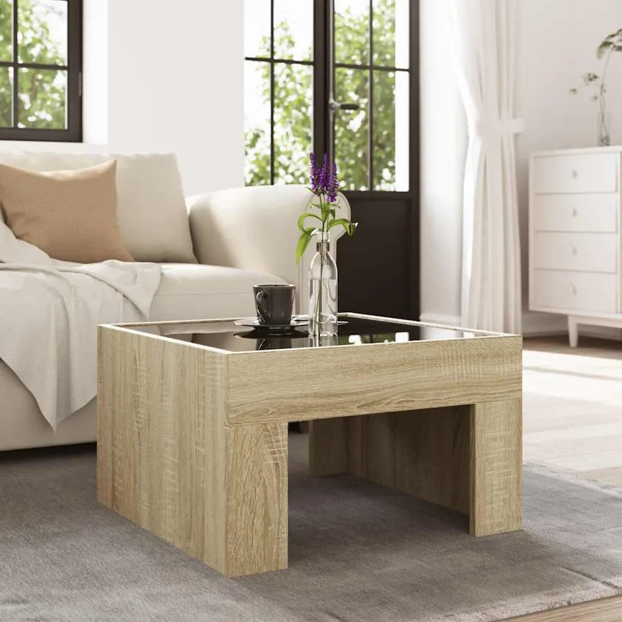 Table basse avec LED infini chêne sonoma 50x50x30 cm - 4