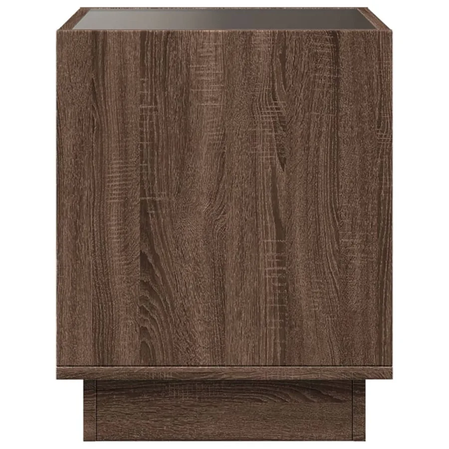 Table basse avec LED infini chêne marron 40x40x50 cm - 7