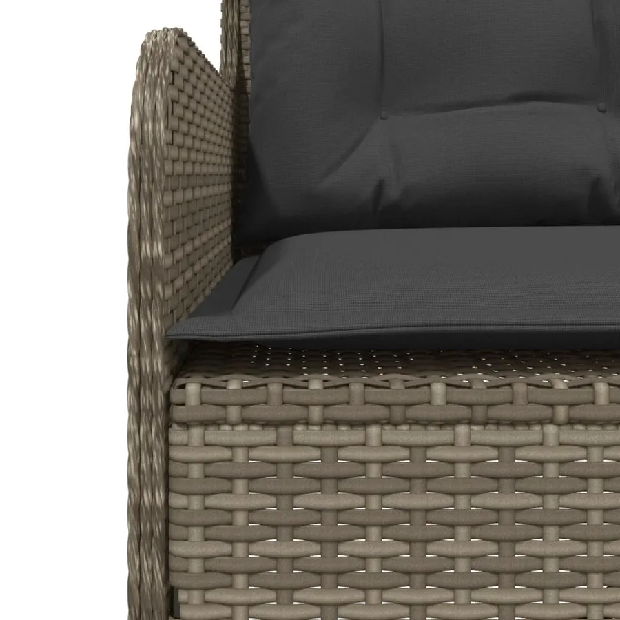 Salon de jardin 2 pcs avec coussins Gris Résine tressée - 6