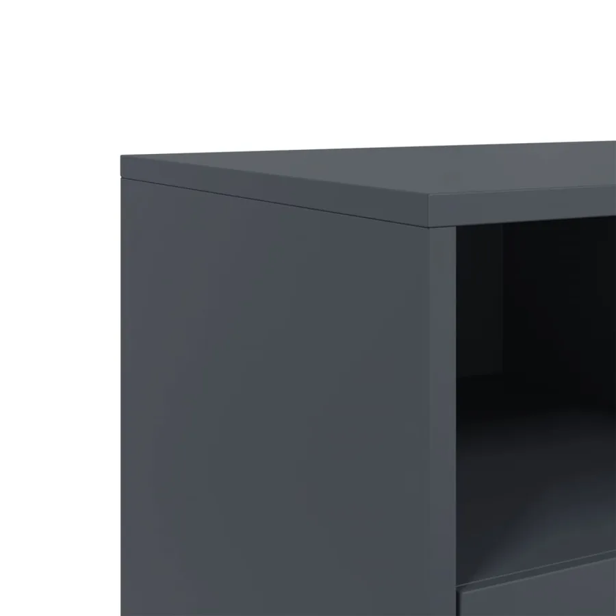 Meuble TV anthracite 100,5x39x43,5 cm acier - 10