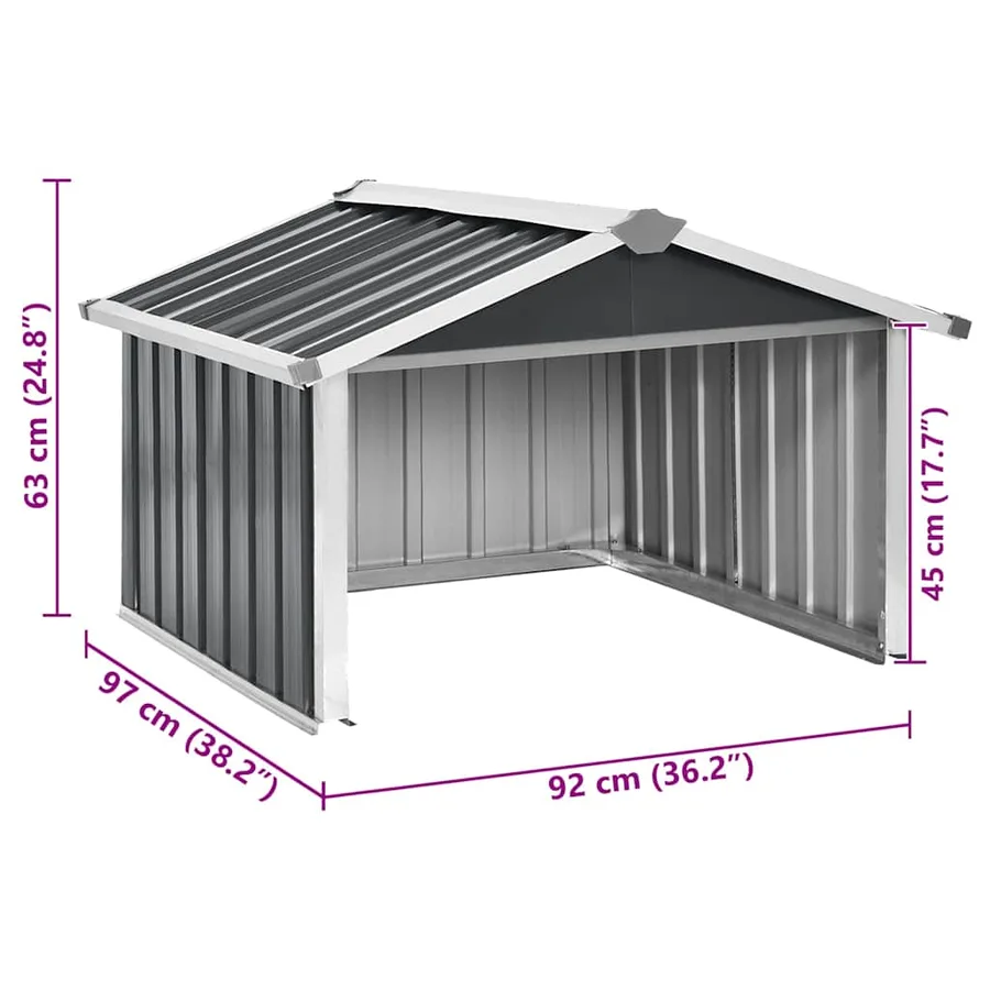 Abri pour robot de jardin 92x97x63cm Acier galvanisé Anthracite - 9