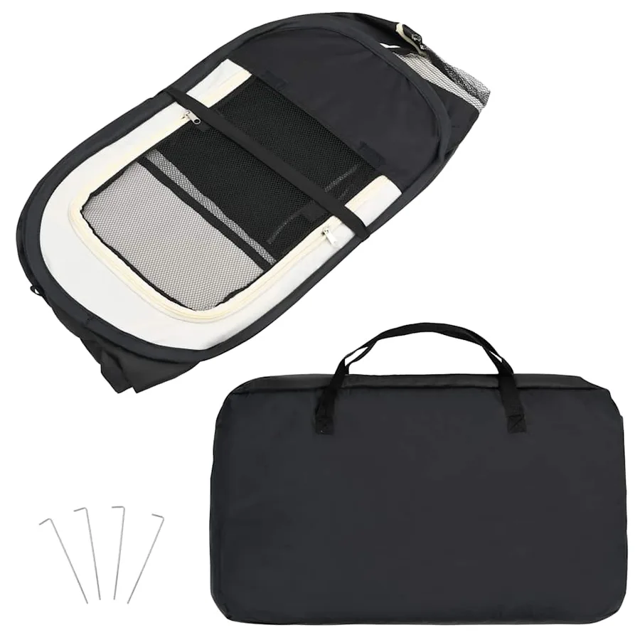 Parc pliable pour chien avec sac de transport Noir 145x145x61cm - 11