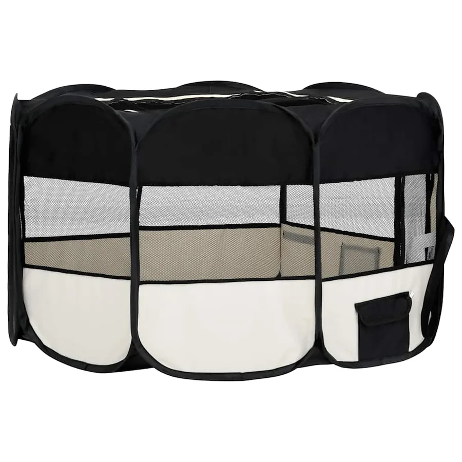 Parc pliable pour chien avec sac de transport Noir 145x145x61cm - 4