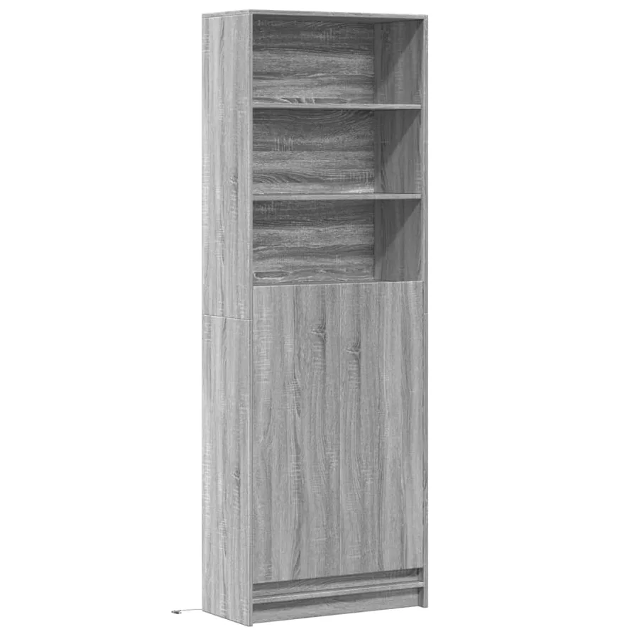 Buffet haut LED sonoma gris 69x32,5x200 cm bois d’ingénierie - 3